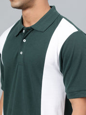 Kotty Men Colourblocked Polo Collar T-shirt