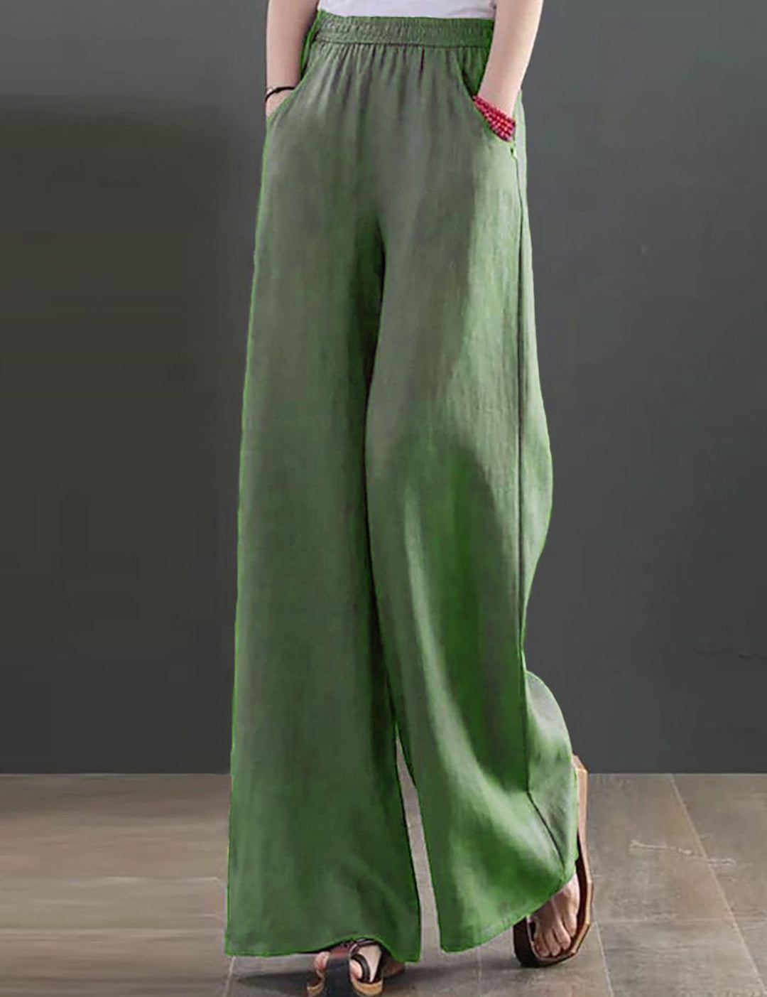 Kotty Women Loose Fit High-Rise Wide-Leg Trousers