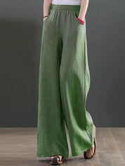 Kotty Women Loose Fit High-Rise Wide-Leg Trousers