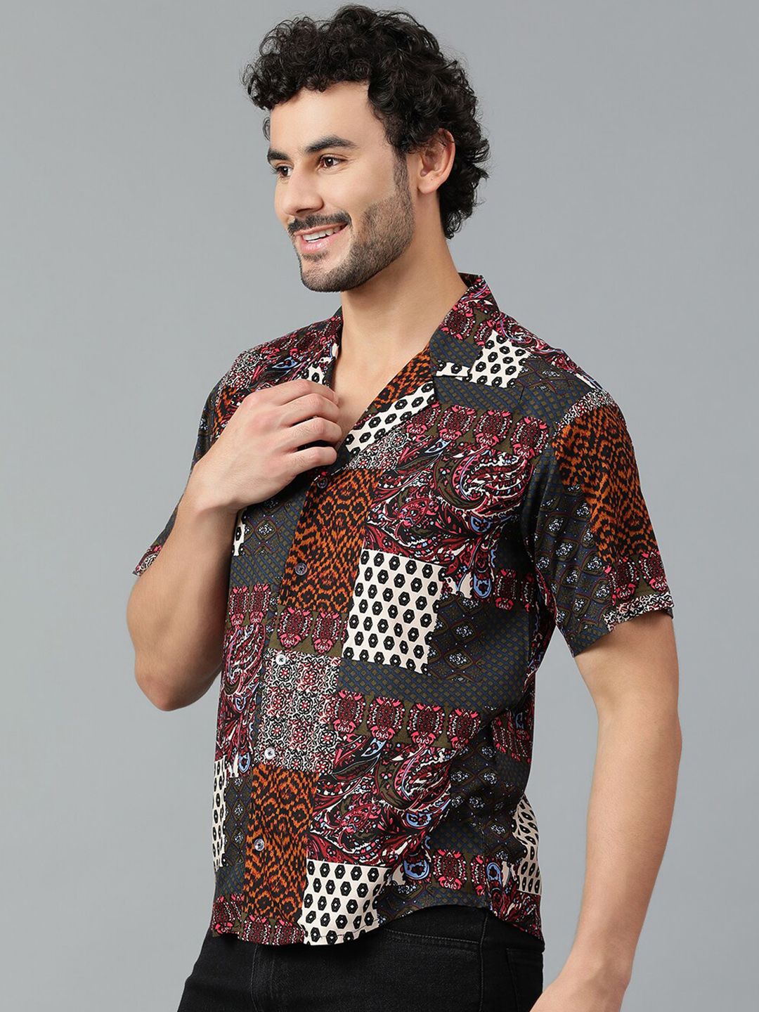 Kotty Men Conversational Scarf Printed Casual Shirt