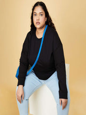 Kotty Plus Size Round Neck Fleece Sweatshirt