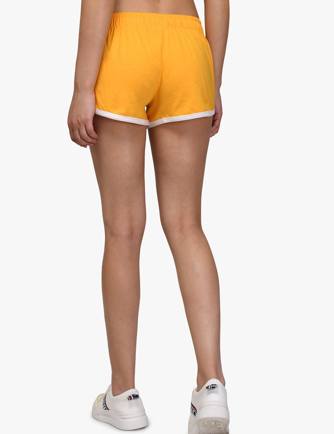 Kotty Women Yellow & Blue Colourblocked Regular Fit Regular Shorts