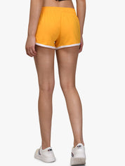 Kotty Women Yellow & Blue Colourblocked Regular Fit Regular Shorts