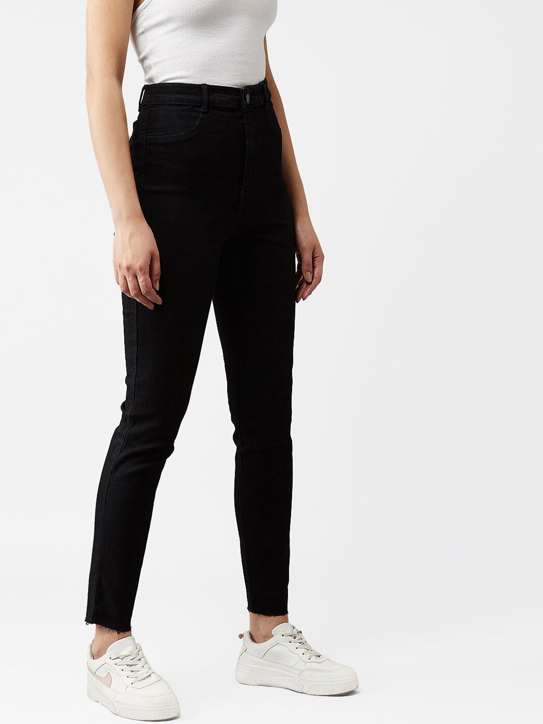 Kotty Women Black Skinny Fit High-Rise Clean Look Jeans