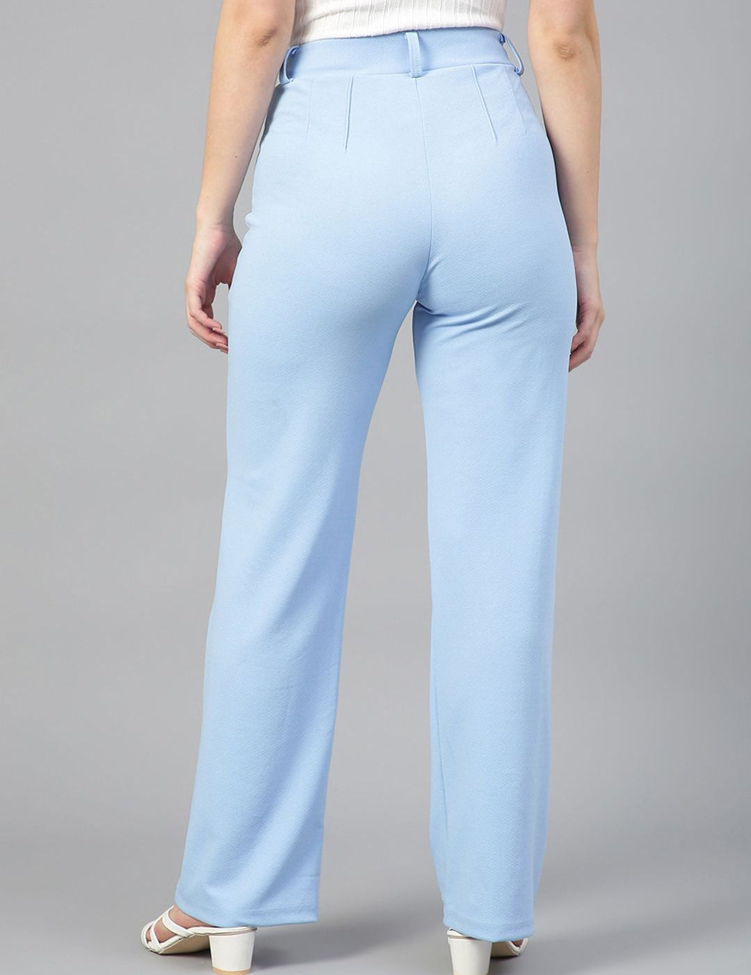 Kotty Women Pack Of 2 Relaxed Straight Leg Fit High-Rise Easy Wash Trousers