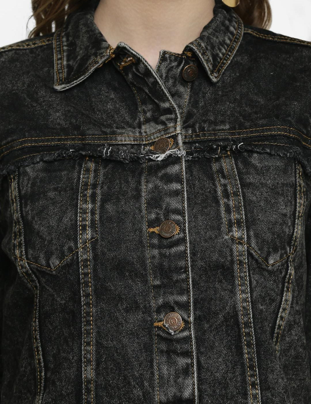 Kotty Women Black Denim Jacket