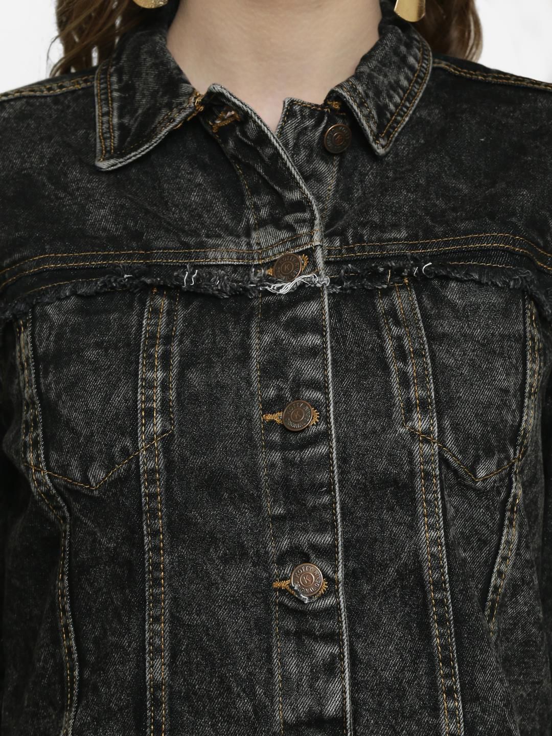 Kotty Women Black Denim Jacket
