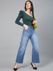 Kotty Women Jean Straight Fit High-Rise Light Fade Stretchable Jeans
