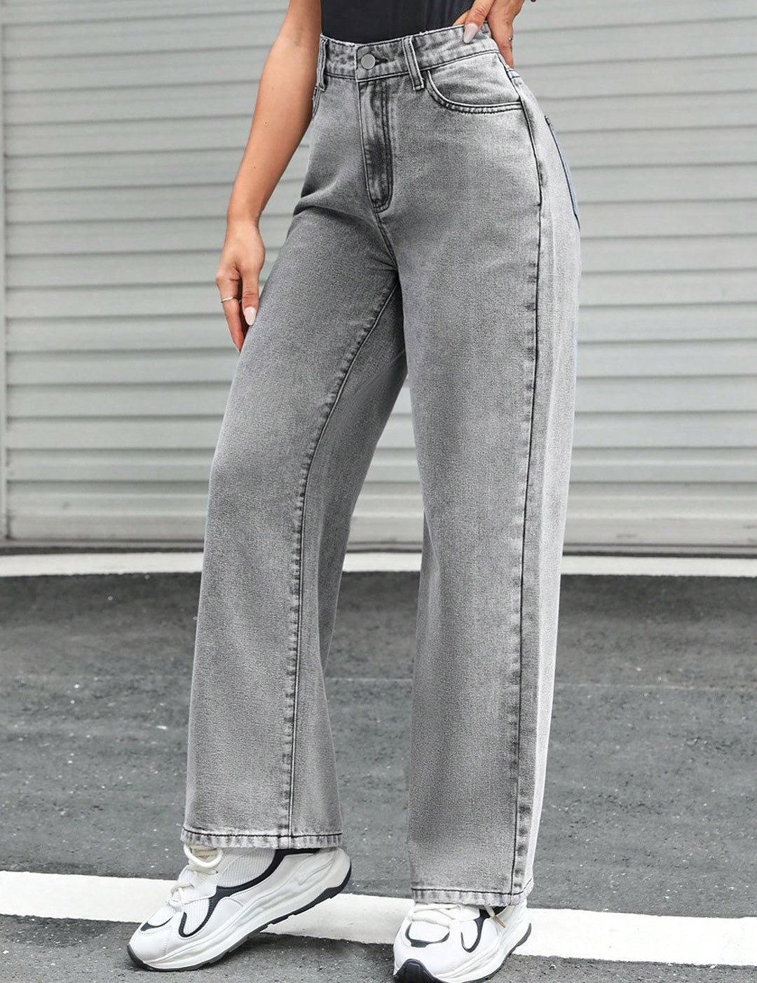 Kotty Women Blue Jean Straight Fit High-Rise Heavy Fade Stretchable Jeans