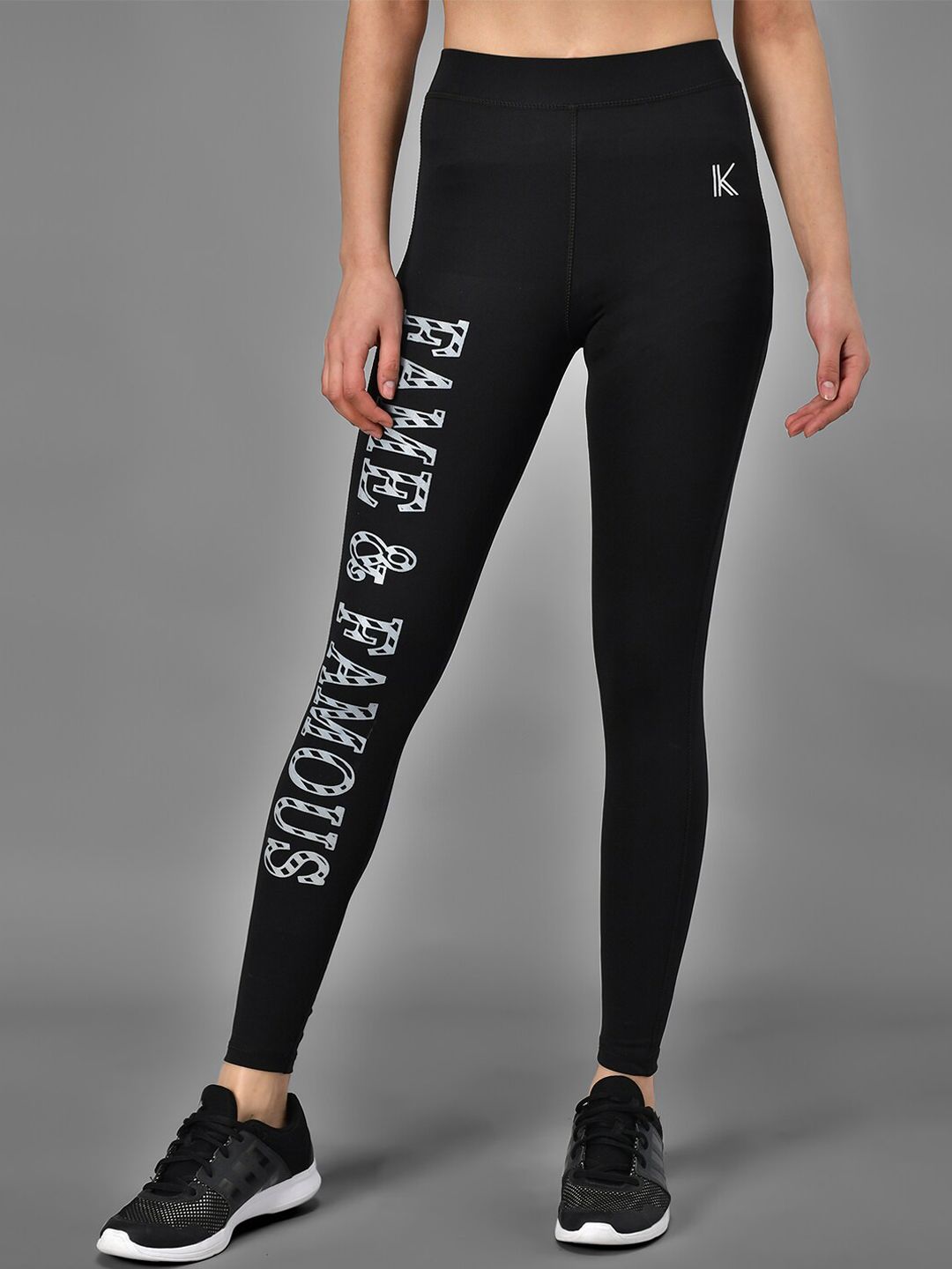 Kotty Women Black & White Printed Tights