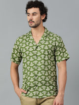 Kotty Men Cuban Collar Conversational Printed Casual Shirt