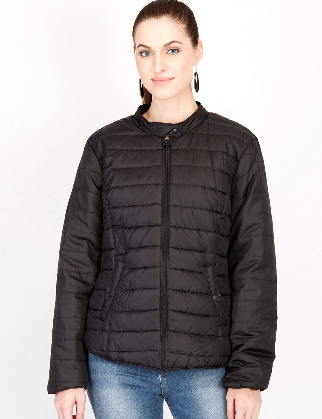 Kotty Women Black Solid Insulator Puffer Jacket