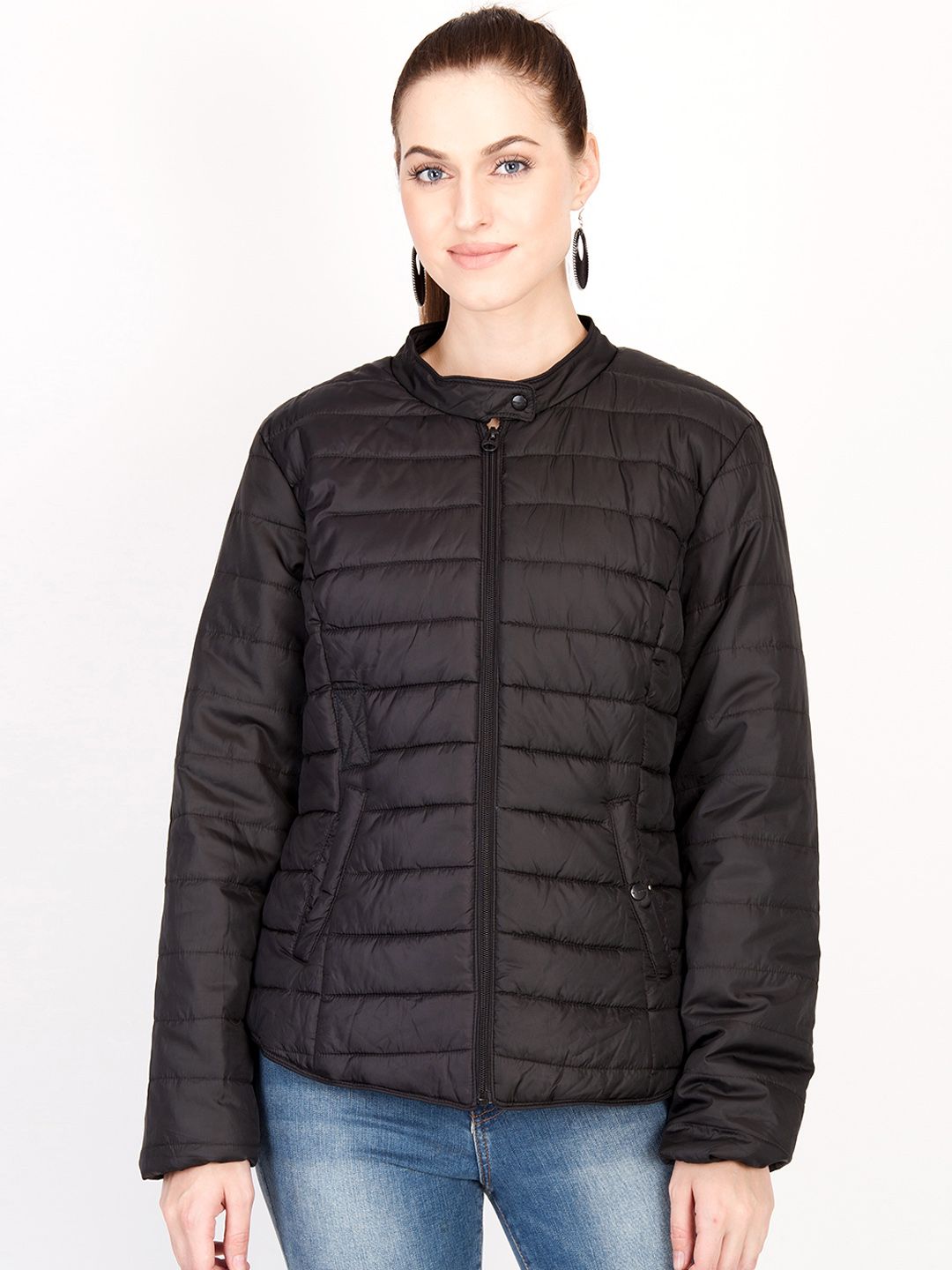 Kotty Women Black Solid Insulator Puffer Jacket