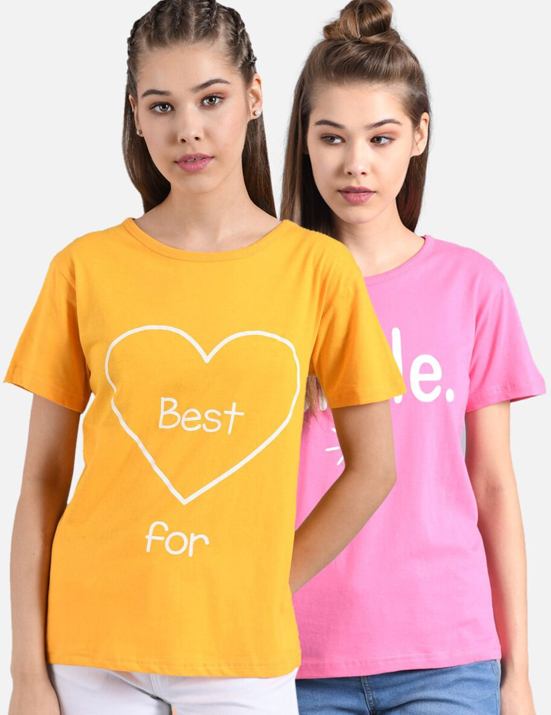 Kotty Women Pack Of 2 Printed Round Neck T-shirt