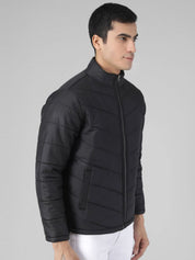 Kotty Men Black Solid Puffer Jacket