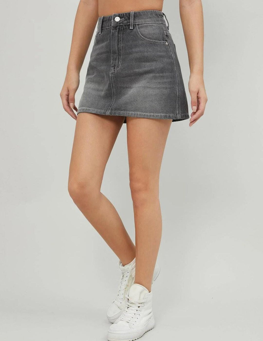 Kotty Denim Straight Mini Skirt