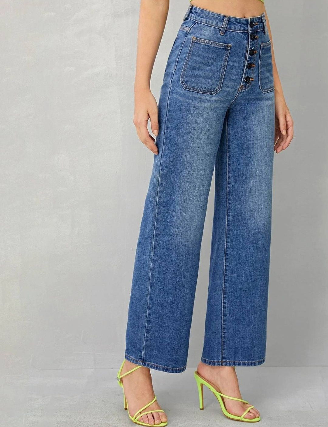 Kotty Girls Wide Leg High-Rise Stretchable Jeans