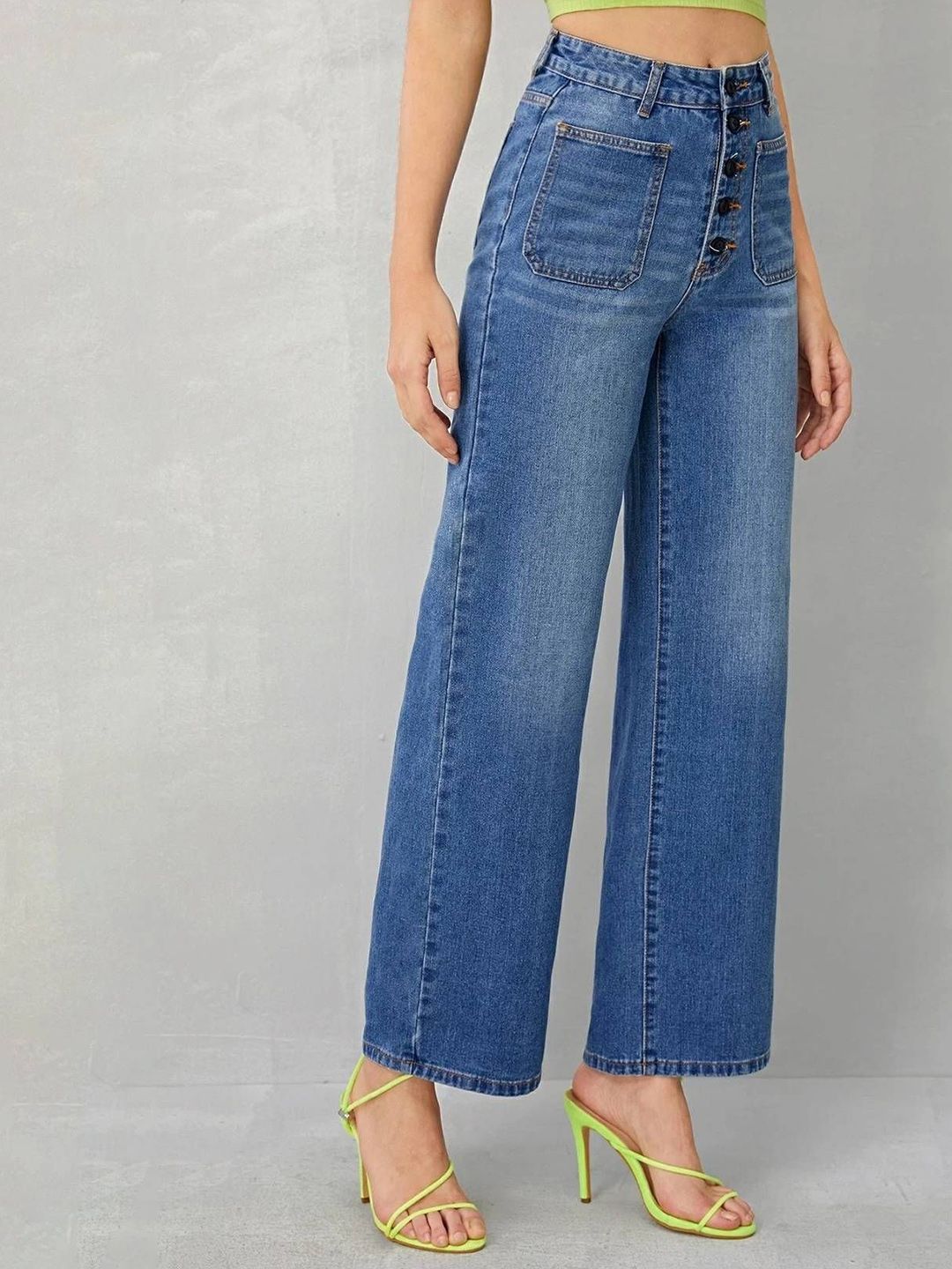 Kotty Girls Wide Leg High-Rise Stretchable Jeans