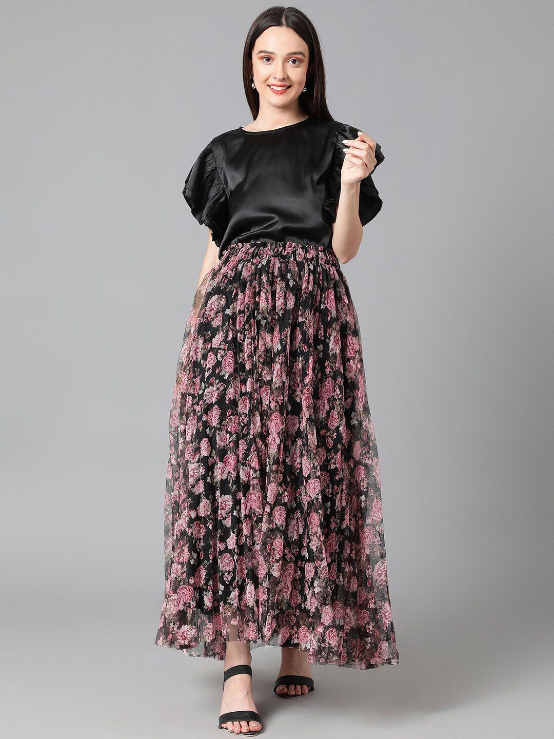 Kotty Flutter Sleeve Satin Top