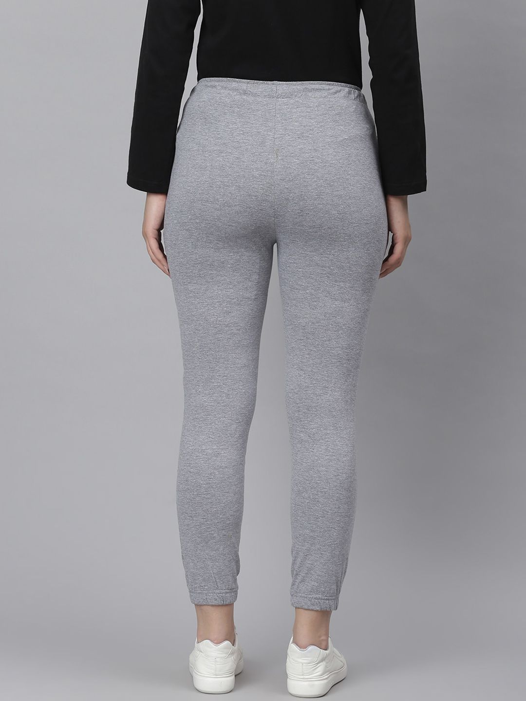 Kotty Women Grey Solid Straight-Fit Track Pants
