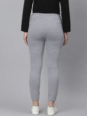 Kotty Women Grey Solid Straight-Fit Track Pants