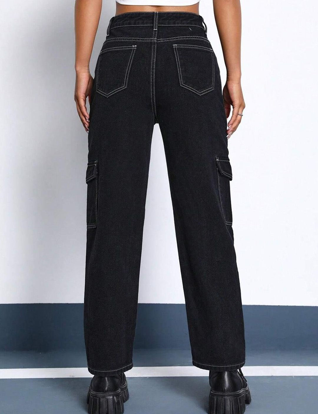 Kotty Women Jean Black Straight Fit High-Rise Stretchable Jeans