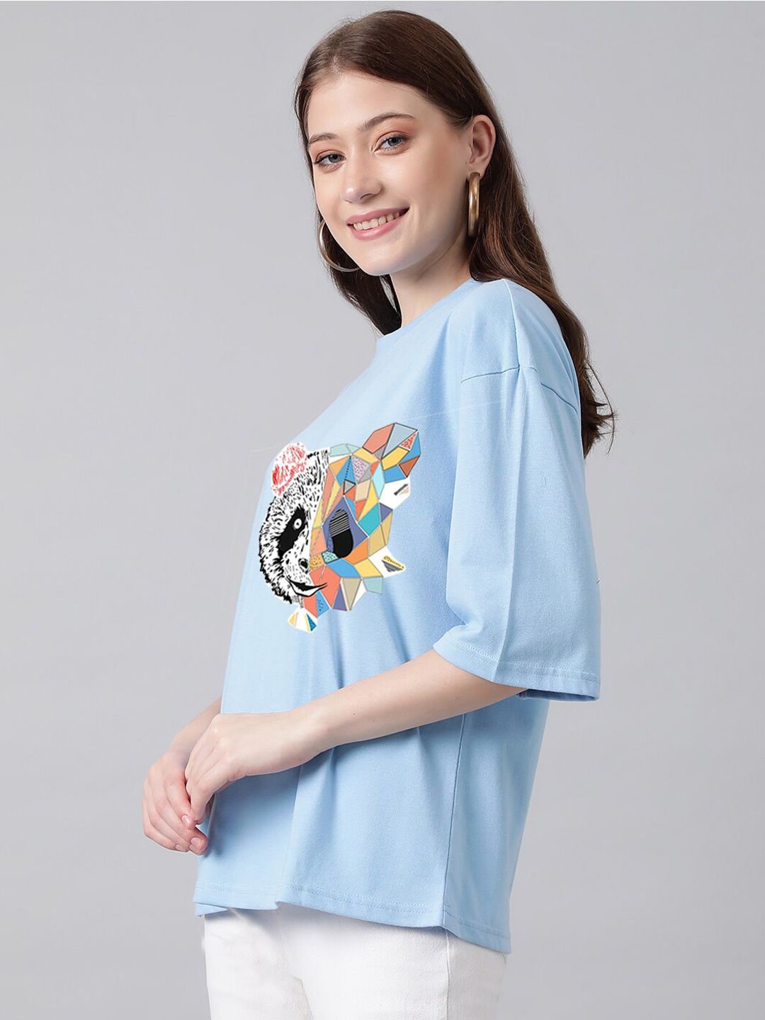 KOTTY Basics Graphic Printed Oversized T-shirt