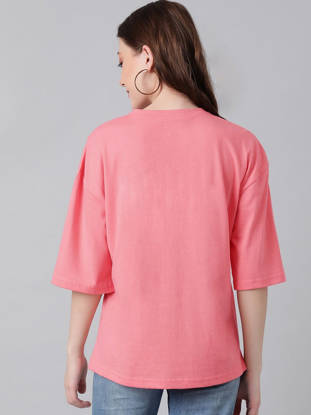 KOTTY Basics Basics Round Neck Drop-Shoulder Sleeves Oversized T-shirt
