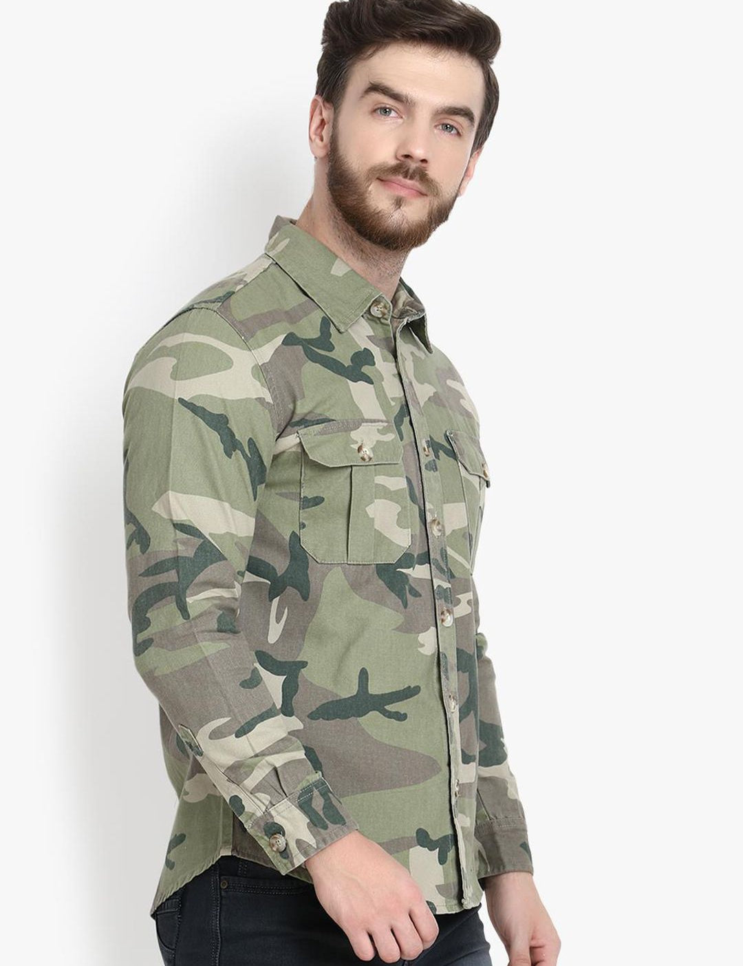 Kotty Men Khaki Printed Lightweight Tailored Jacket