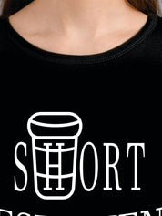 Kotty Women Black Printed Round Neck T-shirt