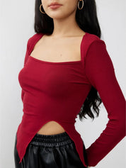 Kotty Women Cotton Square Neck Fitted Top