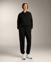 KOTTY Women's Black Oversized Hoodie Jogger Winter Tracksuit Set