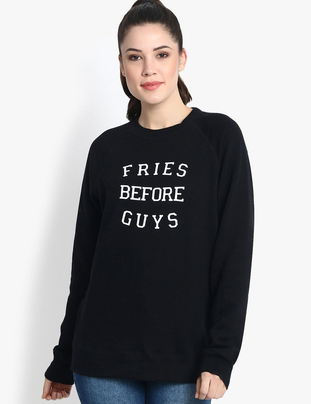 Kotty Women Black Printed Sweatshirt