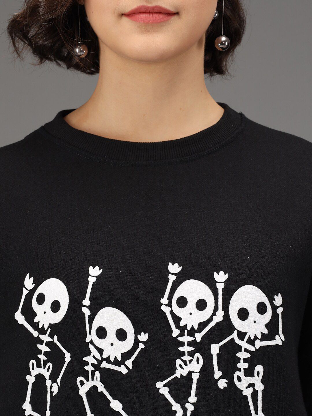 Kotty Women Black Printed Sweatshirt