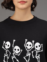 Kotty Women Black Printed Sweatshirt
