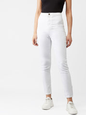 Kotty Women White Skinny Fit High-Rise Clean Look Jeans