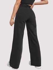 Kotty Women Black Jean Straight Fit High Rise Stretchable Jeans