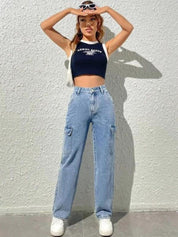 Kotty Women Jean Straight Fit High-Rise Heavy Fade Stretchable Jeans