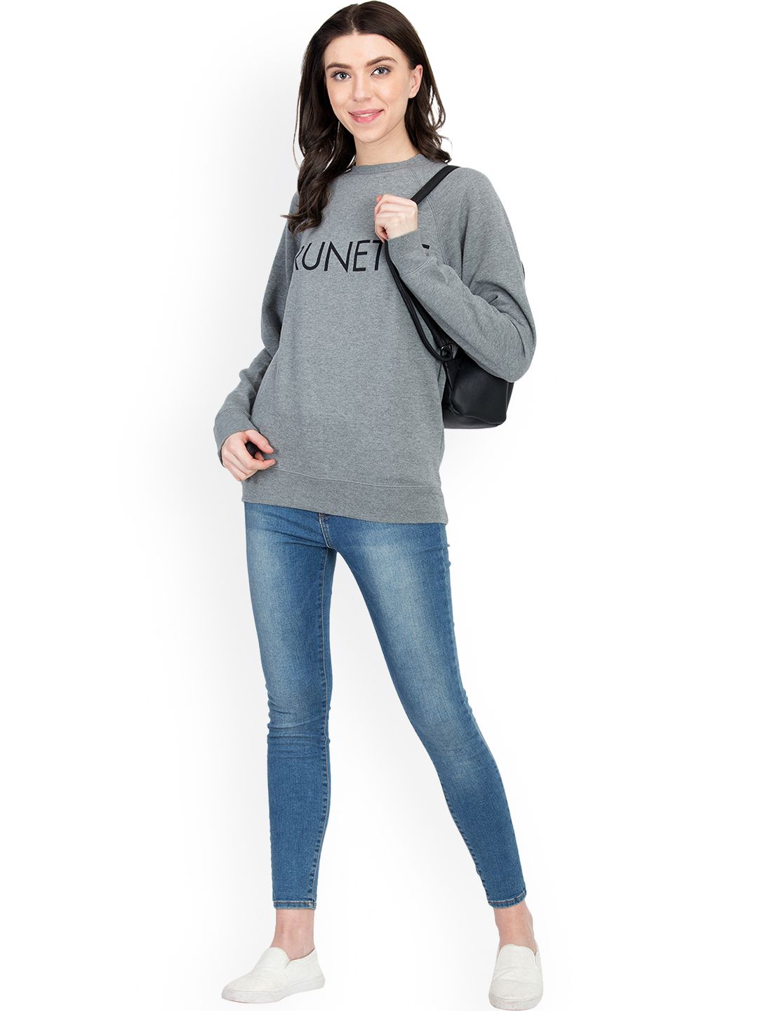 Kotty Women Grey Printed Sweatshirt