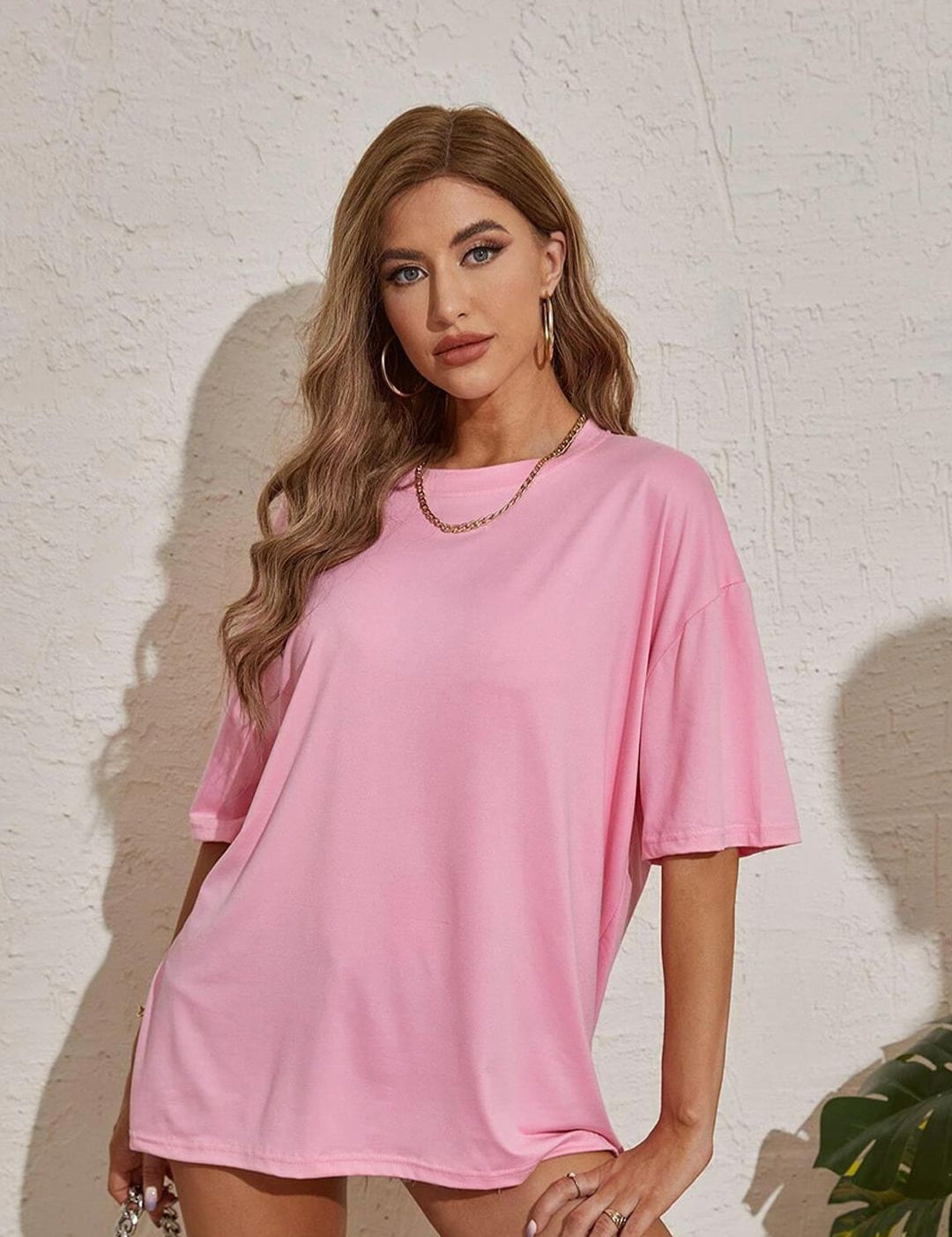 Kotty Drop Shoulder Cotton Longline Oversize T-shirt