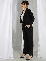 KOTTY BIZwear Basics Notched Lapel Collar Blazer With Trousers