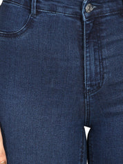 Kotty Women Blue Skinny Fit High-Rise Slash Knee Stretchable Jeans