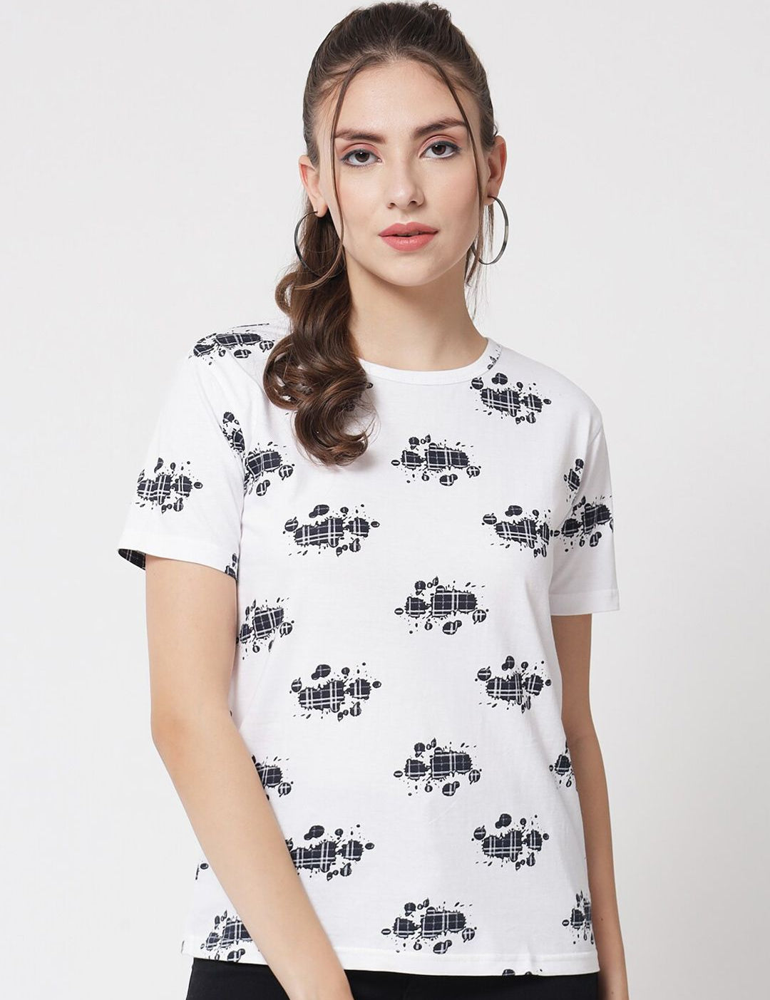 Kotty Women White Printed T-shirt