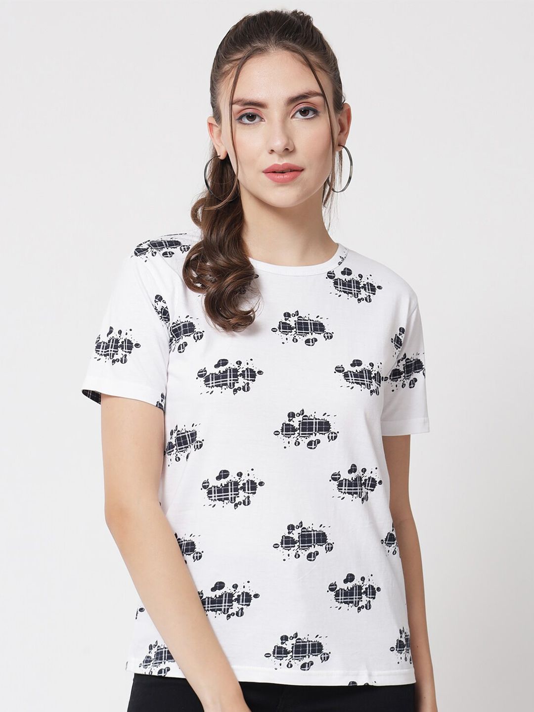 Kotty Women White Printed T-shirt