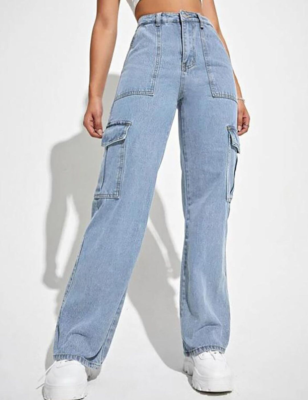 Kotty Women Blue Jean Straight Fit High-Rise Stretchable Jeans