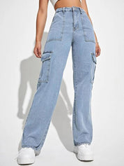 Kotty Women Blue Jean Straight Fit High-Rise Stretchable Jeans