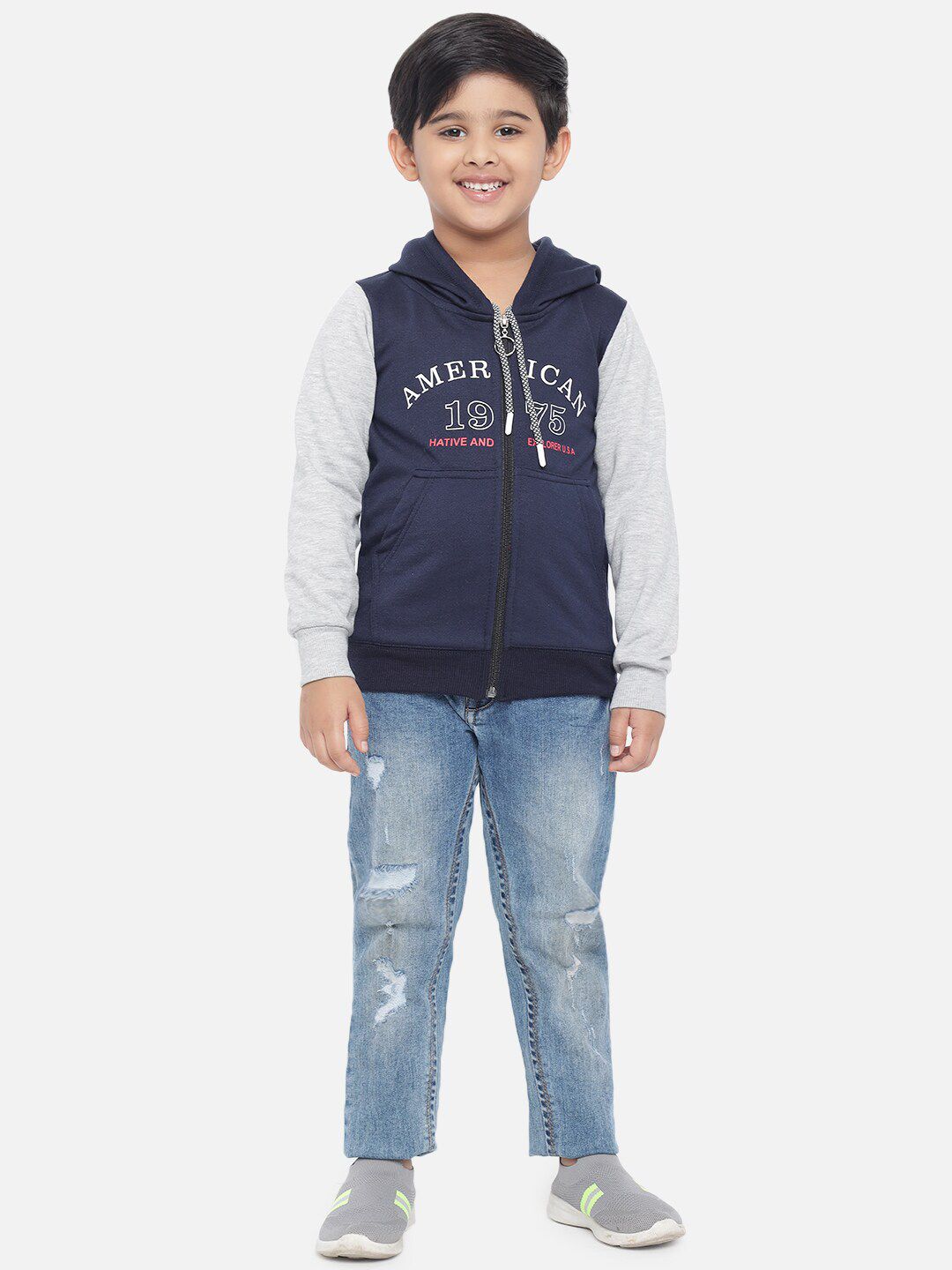 Kotty Boys & White Printed Sweatshirt