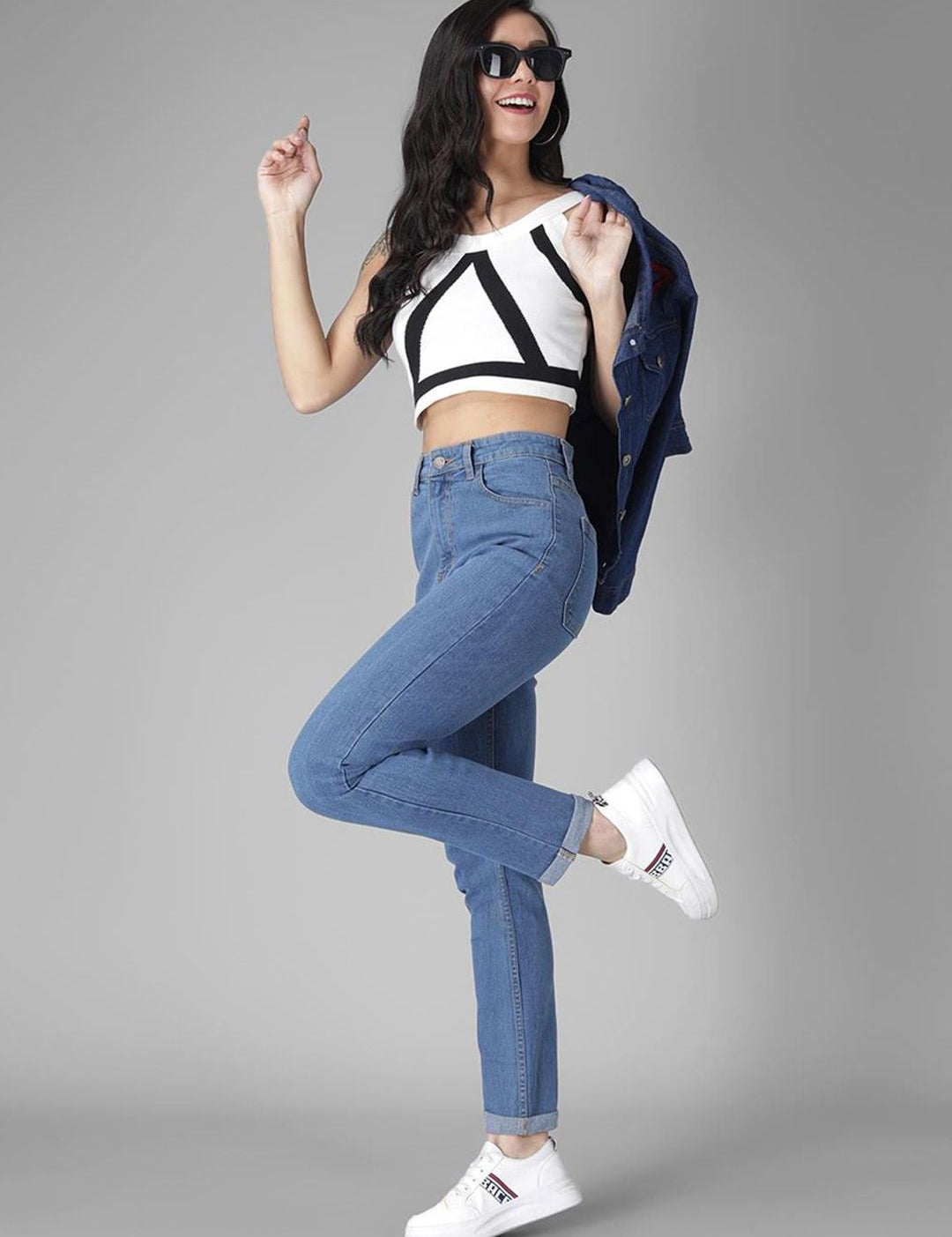 KOTTY Basics Women Slim Fit High-Rise Slash Knee Stretchable Jeans