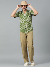 Kotty Men Cuban Collar Conversational Printed Casual Shirt