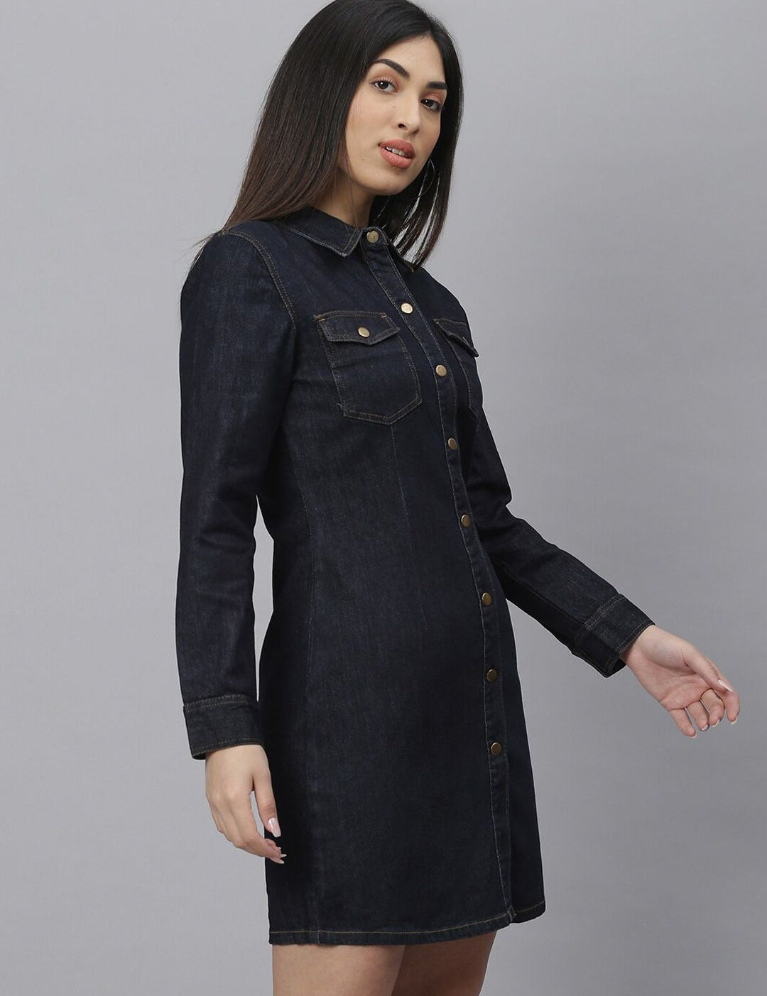 Kotty Women Blue Solid Shirt Dress